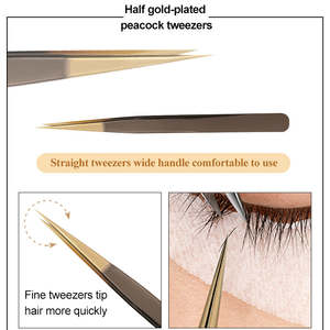 Pince à épiler pour extensions de cils de niveau expert, pointe fine, en acier inoxydable, pour une application rapide et facile des cils - Product Image 3