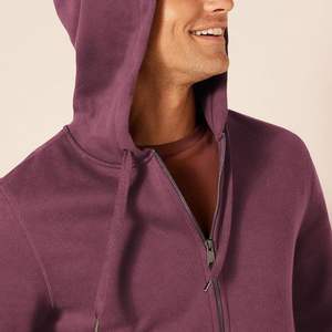 Sudadera con Capucha de Algodón Morado con Logotipo Personalizado para Hombre y Mujer, Sudadera Informal Holgada con Cremallera y Cuello Redondo para Otoño - Product Image 1