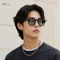 Lunettes de soleil rétro style américain, monture intégrale TR90, verres polarisés TAC, style punk polygonal, protection UV400, unisexe, tendance streetwear