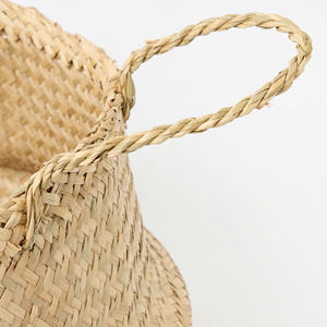 Cesta de algas marinas tejidas bordadas para el hogar, cesta de almacenamiento de algas marinas hecha a mano con bordado para sala de estar - Product Image 6