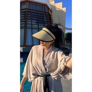 Chapeau Visière en Paille Beige Original avec Protection Solaire pour la Plage et l'Usage Quotidien HSR2106 - beige2106 - Product Image 5