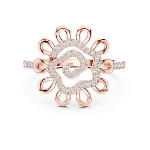 Anillo de Compromiso de Oro Rosa de 14K con Diamante Cultivado en Laboratorio, Redondo, para Mujer, 0.26 Ct, Certificado IGI |   Diamante Cultivado Nuevo - Product Image 1