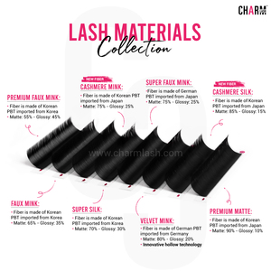 CharmLash Pbt Fiber Cashmere <b>Mink</b> <b>Lash</b> Trays No Kink Natural Long Eyelashes Silk <b>Lashes</b> Wholesale Custom Logo Private Label Back - Product Image 2