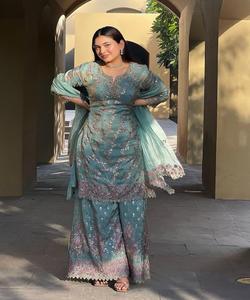 Elegante fertige Madekurta-Sets für Frauen Mädchen Indische <span class=keywords><strong>pakistani</strong></span> sche Kleidung mit Anarkali Top Bottom Dupatta - Product Image 6