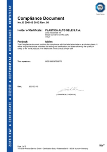 Table de salle à manger d'extérieur en plastique PP durable certifiée ISO9001 TUV italienne, écologique, résistante aux UV, pour les loisirs et les hôpitaux - Product Image 4