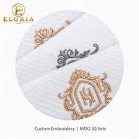 Ensemble de serviettes de bain d'hôtel 100% coton, épaisses et absorbantes, serviettes de toilette blanches pour spa, salon, salle de sport, maison d'hôtes, logo personnalisé de luxe