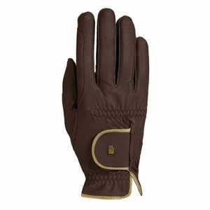 QHP GANTS D'ÉQUITATION MARRON/OR - Product Image 5