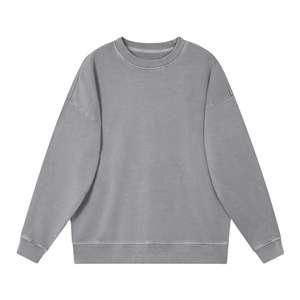 Men's Stone Wash Sweatshirt 100% Cotton Acid Wash Sweatshirt Custom Oversized <b>Jumper</b> Sweatshirt MADE BY BS 2026 - Product Image 2
