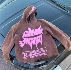 Fabricante personalizado Puff Print Washed Cropped Hoodie Logo Mens Unisex Streetwear 500 Gsm Cotton Heavyweight Distressed Hooded - Product Image 6