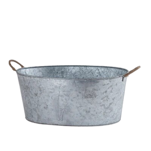 Juego de 4 cubos de hielo de metal galvanizado de alta calidad, diferentes tamaños con diseño texturizado, barra de forma ovalada y herramientas para fiestas - Product Image 6