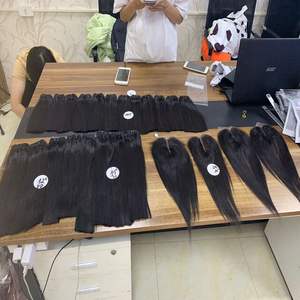 Venta al por mayor de alta calidad de hueso recto vietnamita donante crudo extensiones de cabello humano Super grueso para las mujeres negras Super doble dibujado - Product Image 1