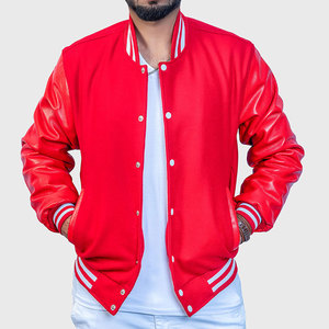Veste universitaire de baseball en laine à manches en cuir avec logo personnalisé pour hommes veste universitaire d'hiver à la mode à prix de gros - Product Image 2