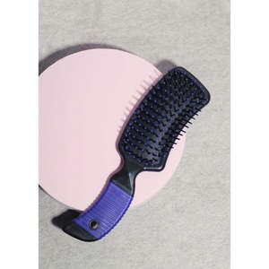 Spazzola per Capelli Compatta Curva AOA, Spazzola Districante Ovale con Manico in Legno di Faggio, Setole Naturali di Cinghiale, Plastica per Styling e Cura della Barba - Product Image 1