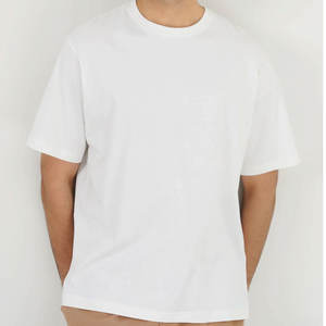 2025 nueva llegada calidad camiseta de los hombres logotipo personalizado moda liso teñido en blanco cuello redondo Top 100% algodón al por mayor - Product Image 2