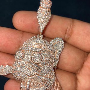 Pendentif Croix Personnalisé en Argent 925 Plaqué Or, Style Hip Hop, Diamant Moissanite, Breloques de Mode Urbaine Givrée - Product Image 1