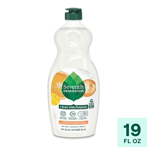 Seventh Generation Clean avec savon à vaisselle liquide à usage zeste de clémentine et citronnelle, 19 oz - Product Image 1
