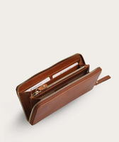 100% asli lembut dan indah dibuat dari kulit premium wanita dompet ritsleting hitam, coklat, tan
