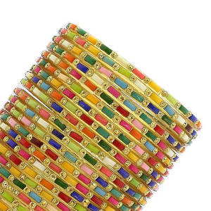 New Product 100% High Quality <b>Glass</b> <b>Bangles</b> for Women's Factory Price Natural <b>Glass</b> Multicolor Churiya Set - Product Image 5
