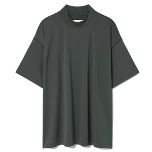 100% Polyester Mock Neck Tee <b>Shirts</b> Men Quick Dry Oversize O-Neck T <b>Shirt</b> Mens Athletic Drop Shoulder TShirts - Product Image 6