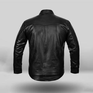 Chemise en cuir d'agneau véritable de haute qualité à séchage rapide pour hommes, poids léger, vente en gros, bon marché, meilleure conception personnalisée - Product Image 3