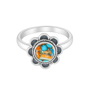 Trendy Wholesale Bulk Spiny Oyster <b>Turquoise</b> Sterling Silver Rhodium Bohemian Navajo Handmade Gemstone Engagement Wedding <b>Ring</b> - Product Image 2
