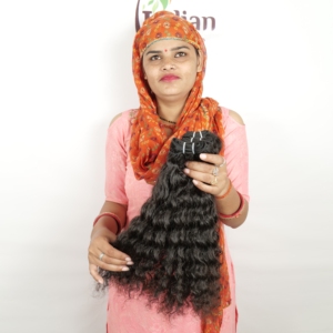 Extensions de cheveux humains vierges indiens 100% naturels non traités, boucles lâches, vague profonde, noir, non traités, tissage brut - Product Image 3