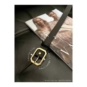 Ceinture carrée pour femme, ceinture pour pantalon, ceinture pour veste, ceinture pour robe - Noir-Or - Product Image 1