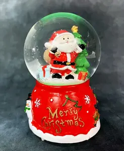 Trending Natal Neve Lanterna Decoração Presentes Decoração Santa Natal Musical Snow Globe Lanterna Para Decorações De Natal OEM