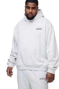 Ensemble sweat-shirt à capuche ample et pantalon de survêtement ample avec poche kangourou, taille plus, pour homme, streetwear, impression personnalisée en relief - Product Image 3