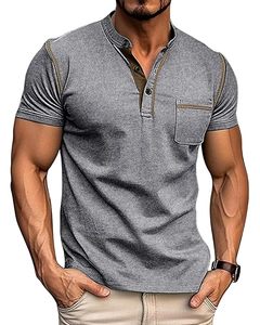 Camisetas de manga corta con cuello redondo de moda informal de algodón transpirable para hombre, cómodas, lisas, suaves y ligeras de verano - Product Image 3