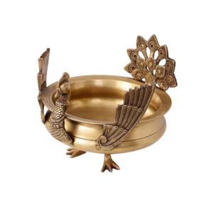 ชามตกแต่งทองเหลืองบริสุทธิ์ชามดอกไม้ urli โรแมนติกชามทองเหลืองชุบทองชามดอกไม้ urli สำหรับตกแต่งบ้านงานแต่งงาน - Product Image 4