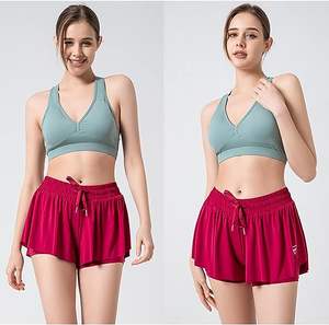 Pantalones cortos de alta calidad con logotipo personalizado para gimnasio, pantalones cortos informales para entrenamiento, Fitness, Yoga, pantalones cortos para correr en blanco para mujer - Product Image 4