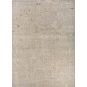 Tapis en laine noué à la main Erbe Ivory, motif géométrique abstrait, 9x12, rectangulaire, Tabriz, pour la maison, le salon, le couloir, la chambre - GS-1534 - Product Image 1