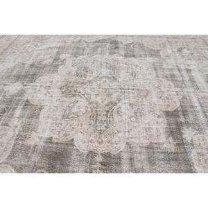 Alfombra vintage extragrande de 11.1x12.3 pies, alfombra turca gris con motivos de plantas y árboles - Product Image 4