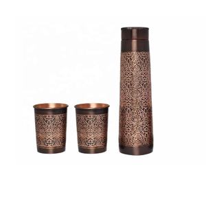 Botella de agua de cobre con diseño de diamante de alta calidad, recipiente de cobre puro Ayurvédico, botella de agua para Yoga, botella de agua de cobre para beber - Product Image 6