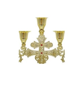 Christian Cross-Engraved Vintage <b>Candle</b> <b>Stick</b> Holder Religious Christmas Home Decor Church Centerpiece Custom Logo At Low Price - Product Image 2