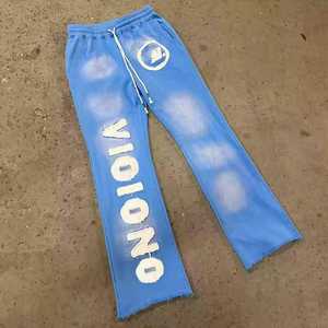 Custom Distressed Patchwork Men's Sweatsuit <b>Zip</b> <b>up</b> <b>Hoodie</b> Flared Pants Tracksuit men Acid Washed Sweatpants and <b>Hoodie</b> Set - Product Image 6