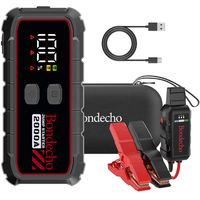Démarreur portable à charge rapide 2000A, batterie externe USB 20000mAh - Booster de batterie de voiture 12V avec lampe torche LED pour moteurs 8.5L essence/6.0L diesel