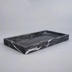 Vente chaude Plateau de vaisselle en bambou et en plastique sur mesure Assiette de service en marbre de qualité Plateau de service en frêne décoratif - Product Image 2