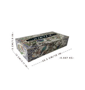 กล่องใส่กระดาษทิชชูไม้เคลือบลายพิมพ์ศิลปะ สำหรับตกแต่งบ้านสไตล์โมเดิร์น - Product Image 5