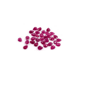 Rubis naturels africains non traités, formes poire calibrées 4x5mm, pierres précieuses en vrac pour la création de bijoux, prêtes à l'emploi - Product Image 1