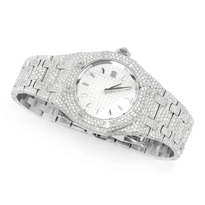 Reloj de Moissanita HQ GEMS Personalizado con Movimiento de Cuarzo, Acero Inoxidable, Esfera de Cristal y Diseño Ligero - Product Image 1