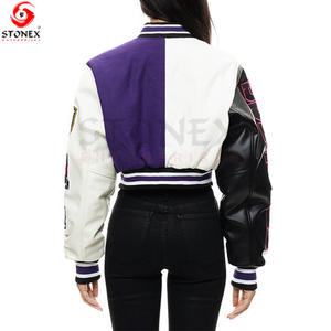 Blouson Bomber Vintage Décontracté pour Femme, Coupe Oversize, Imprimé, en Coton Tricoté, Respirant et Imperméable, Style Motard - Product Image 4