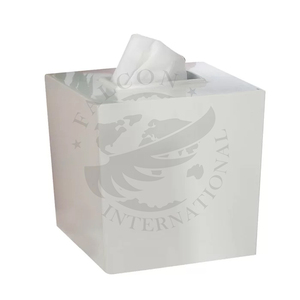 Caja de pañuelos de hierro y Metal brillante plateado de alta calidad, vajilla de lujo con nuevo embalaje de cartón para el hogar, soporte de caja de alta calidad - Product Image 5