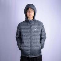 Veste d'hiver matelassée ultra-légère en duvet d'oie, sans coutures, à capuche longue, écologique, pour hommes, service OEM, prix de gros