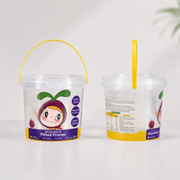 Seau en plastique PP recyclable personnalisé avec couvercles, boîte en plastique transparente de qualité alimentaire, emballage pour pain, gelée, biscuits, bonbons, sans BPA