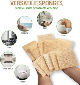 <b>Natural</b> Eco-Friendly Square Loofah Dishwashing <b>Sponge</b> Pad Biodegradable Kitchen Scrubber for Pots & Utensils Available in Stock - Product Image 6