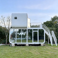 Maison Modulaire Personnalisée de Luxe Moderne à Double Couche, Type Cabine Apple, 2-3 Chambres, Installation Rapide