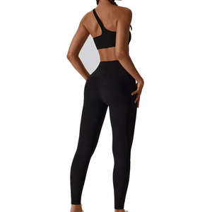 Offre Spéciale Tenue de yoga pour femmes personnalisable de haute qualité Gym Wear Caractéristiques élastiques Plus XXL XL Taille personnalisée Ensembles respirants solides - Product Image 2