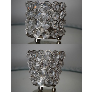 Bougie chauffe-plat en cristal en métal argenté de Noël pour mariages et fête d'événement de table décorative - Product Image 3